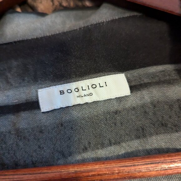 BOGLIOLI - 100% Viscose patterned pull-on shirt - Sz 40 / 15.75 - Picture 6 of 9